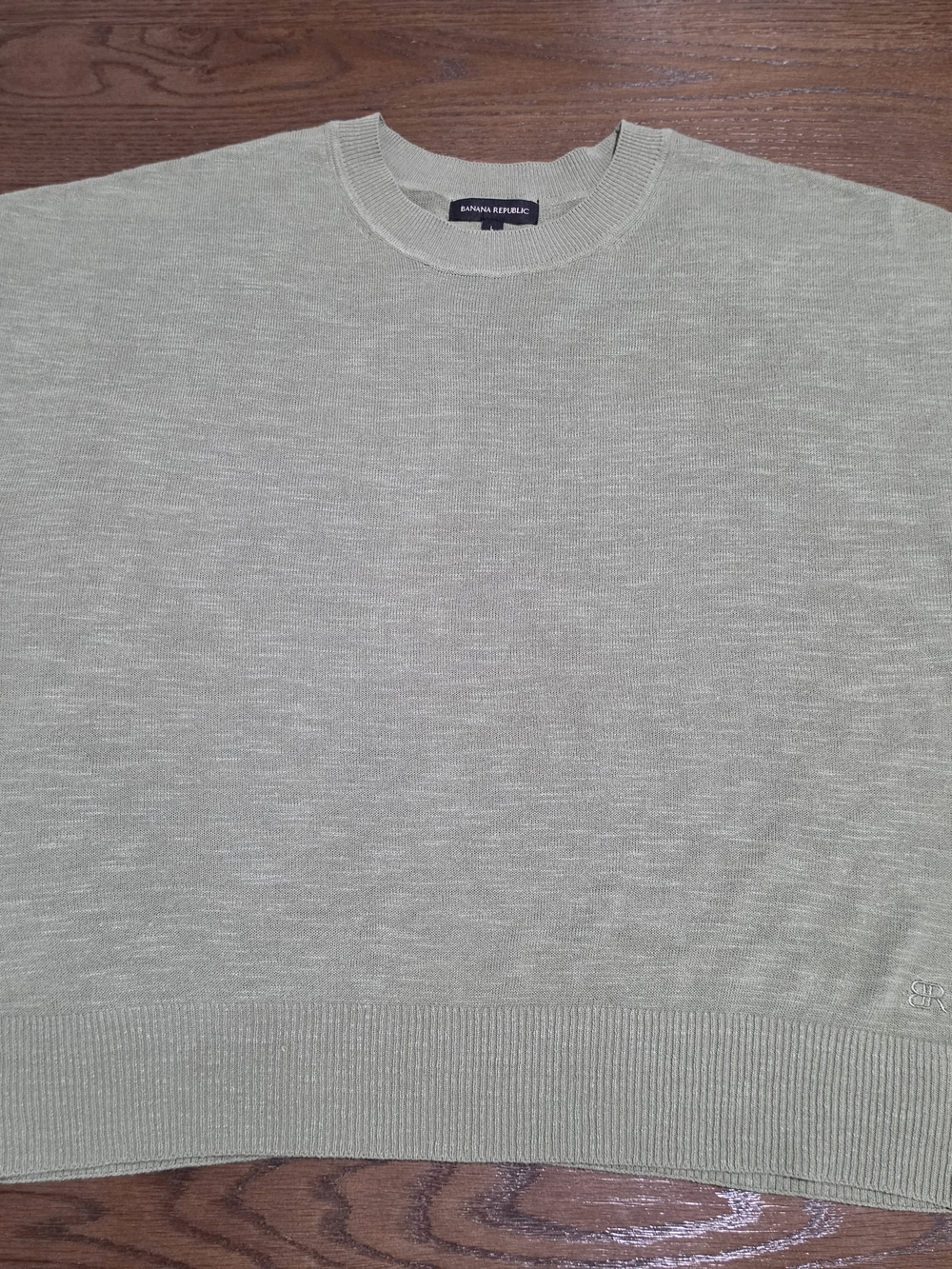 Banana Republic Womans Olive Green Linen Blend Knit Top- SIZE L